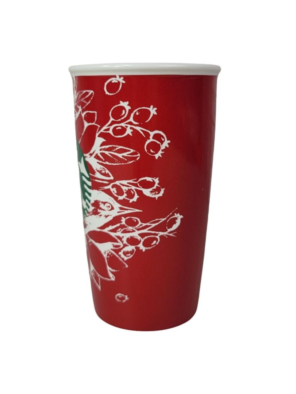 Starbucks 2016 Winter Bird Travel Tumbler Mug Red 12oz Mermaid Logo No Lid NWOT - Picture 2 of 8